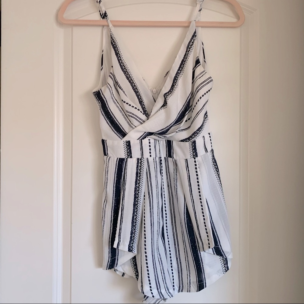 Ache Striped Blue and White Romper